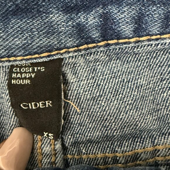 Cider XS Denim Midi Skirt With Front Slit & Pockets - Picture 4 of 9